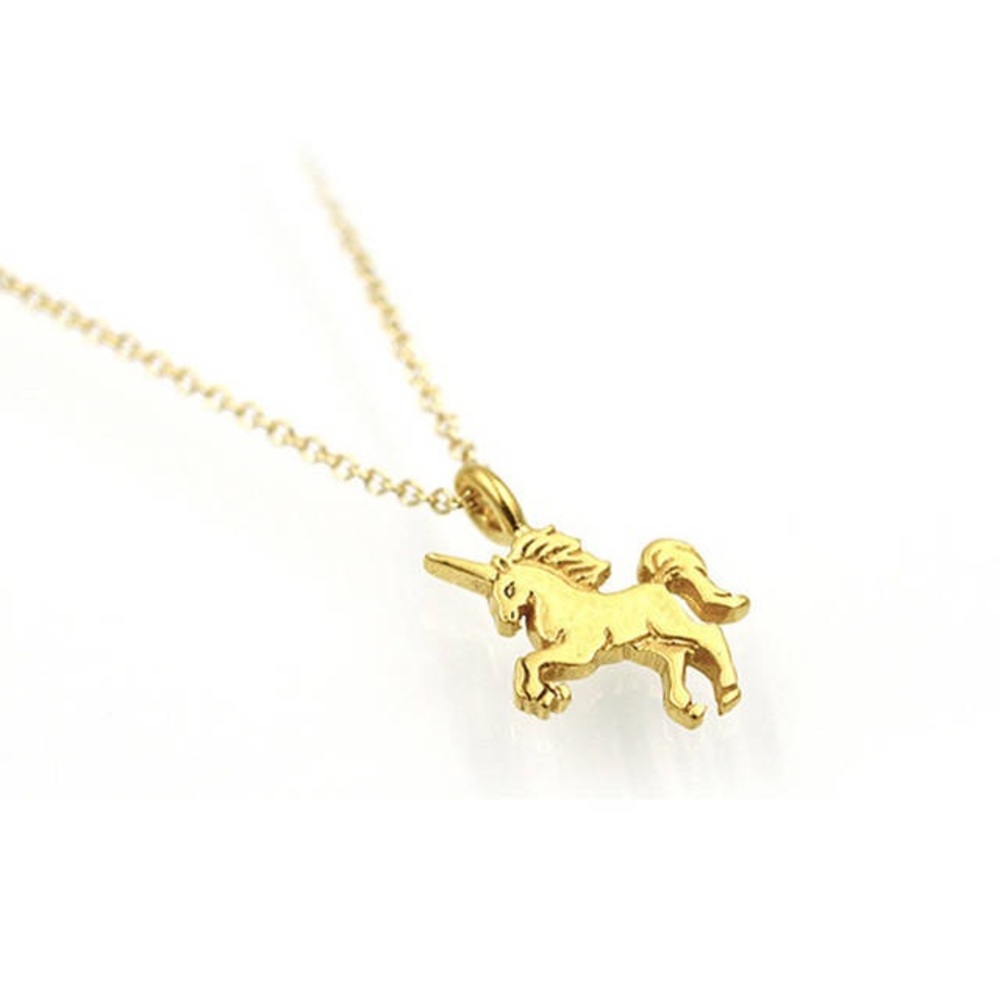 Delicate gold unicorn necklace - Picture 2 of 5